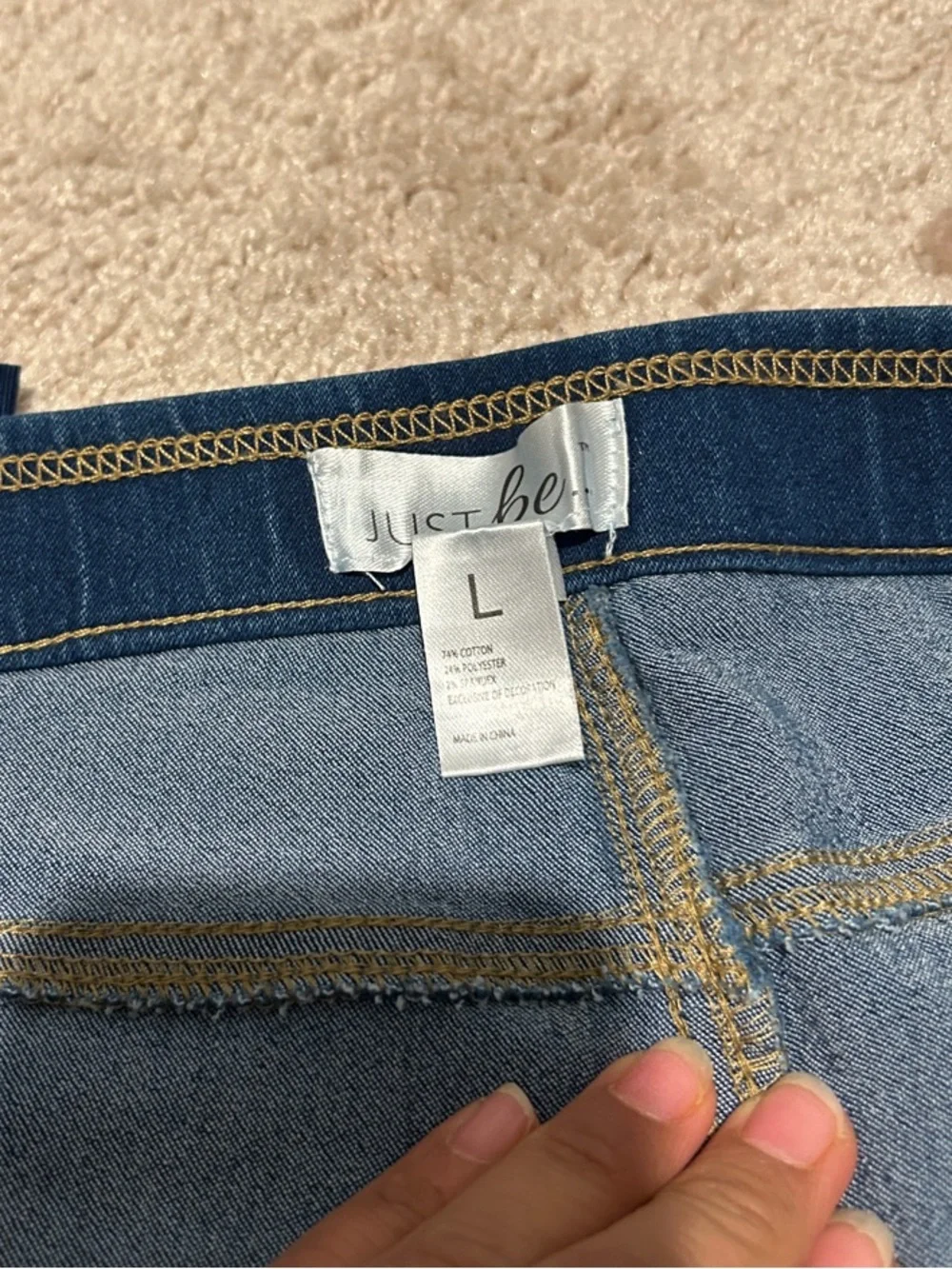 JustBe Indigo Roll-Cuff Denim Shorts